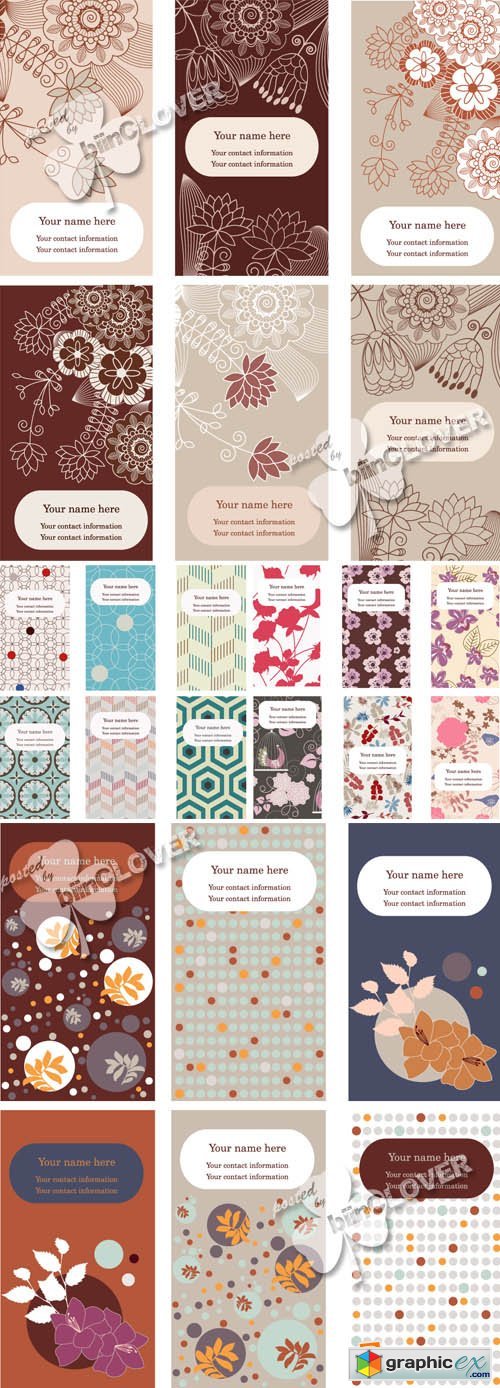 Vector Elegant retro business cards 0376