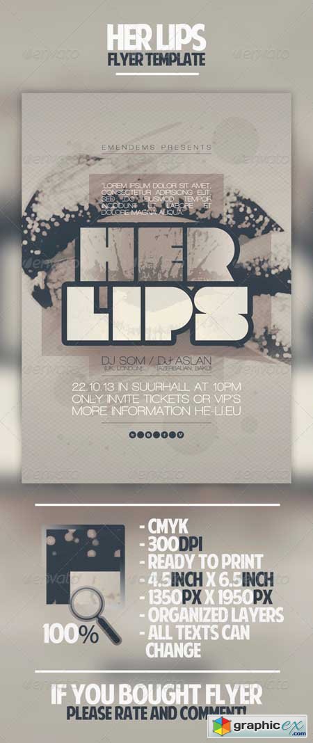 Her Lips Flyer Template