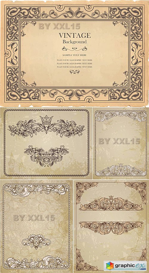 Vector Vintage certificate frames
