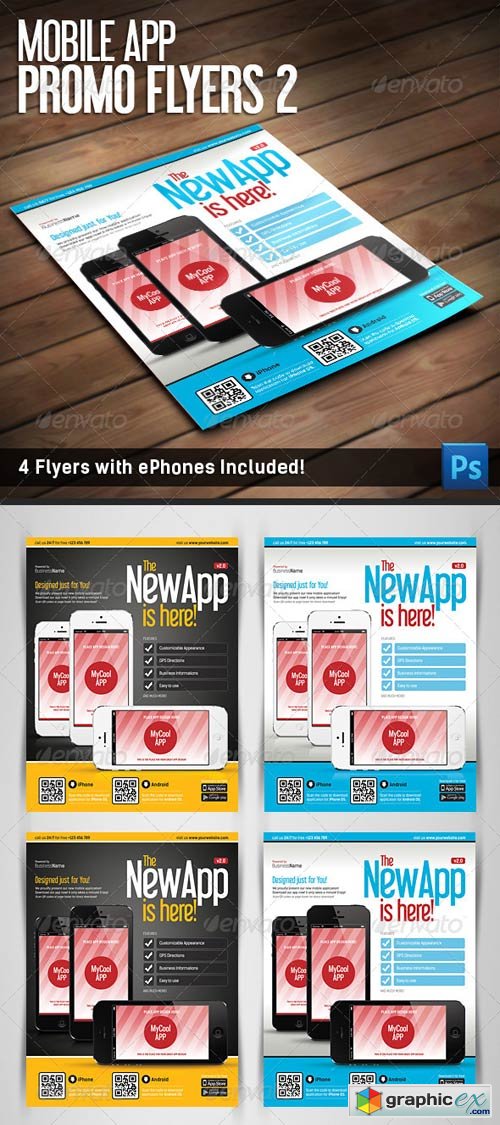Mobile App Flyers Template v.2