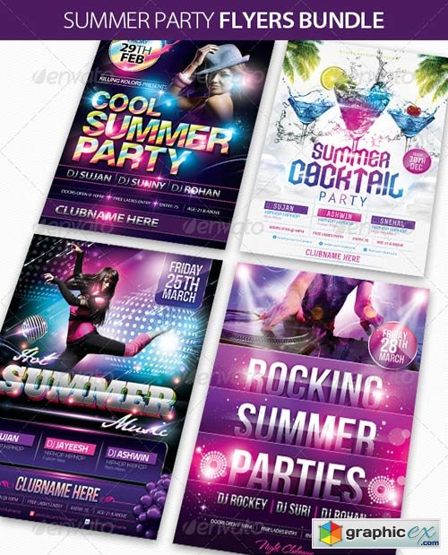 Summer Party Flyers Bundle