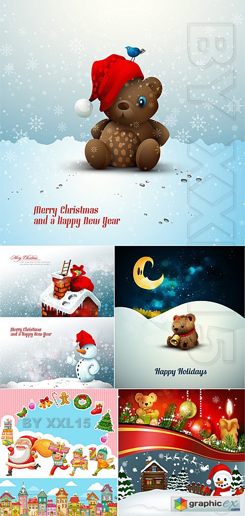 Vector Cute christmas Illustrations