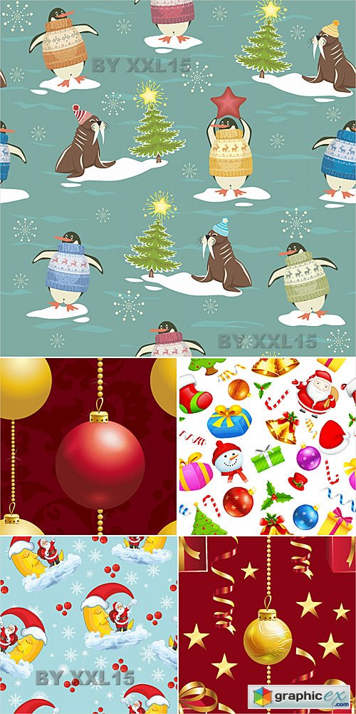 Vector Christmas  seamless vector patterns 2