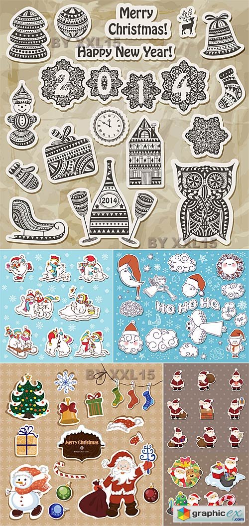 Vector Christmas vector stickers