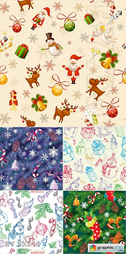 Vector Christmas  seamless vector patterns