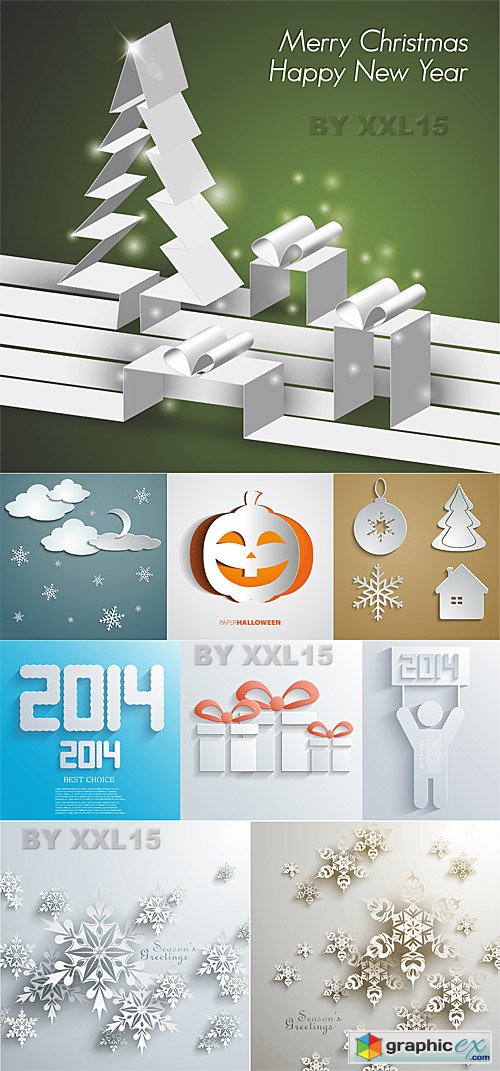 Vector 3D Paper graphics #4