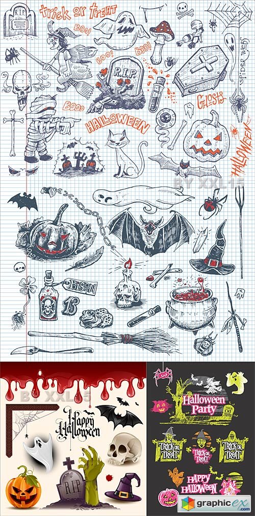 Halloween icons and design elements