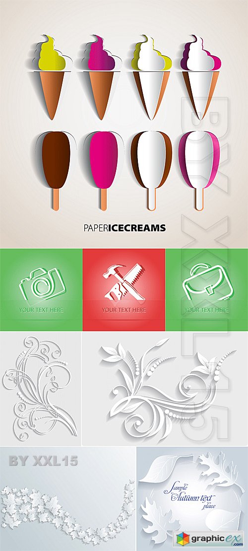 Vector 3D Paper graphics #3