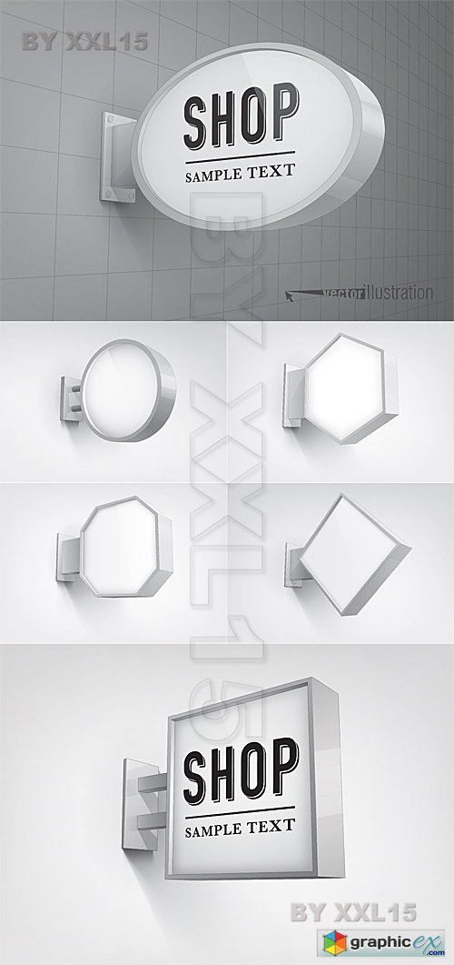 Vector Illuminated shop signs