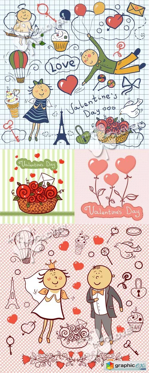 Vector Valentine`s day backgrounds 0558e