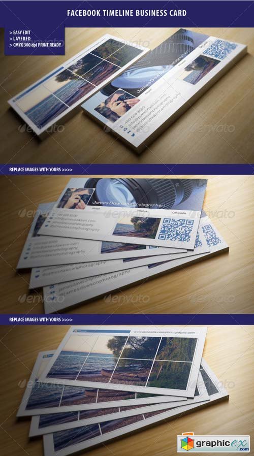 Facebook Timeline Business Card Template