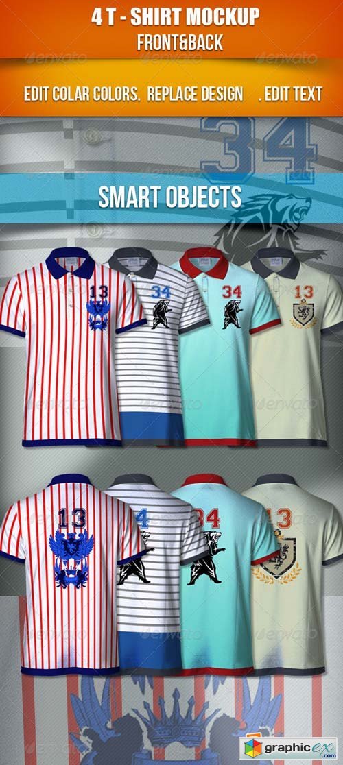 4T-Shirt Mockup | Front & Back Template