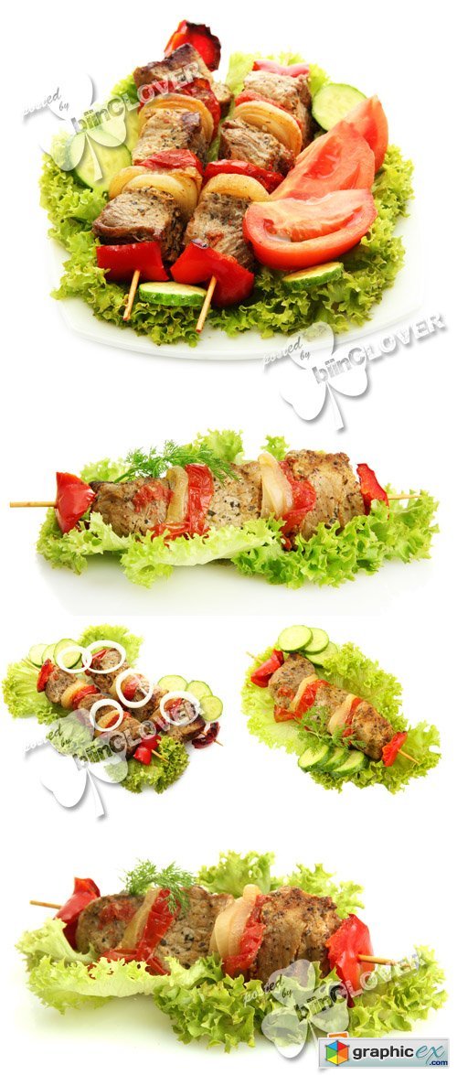 Grilled meat and vegetables 0375