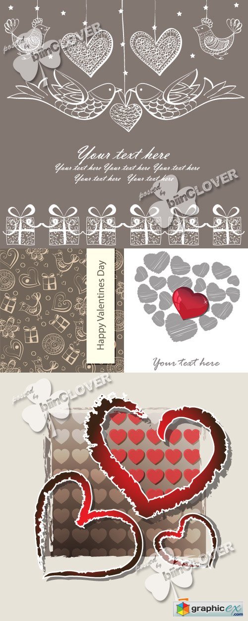 Vector Abstract background with hearts 0373