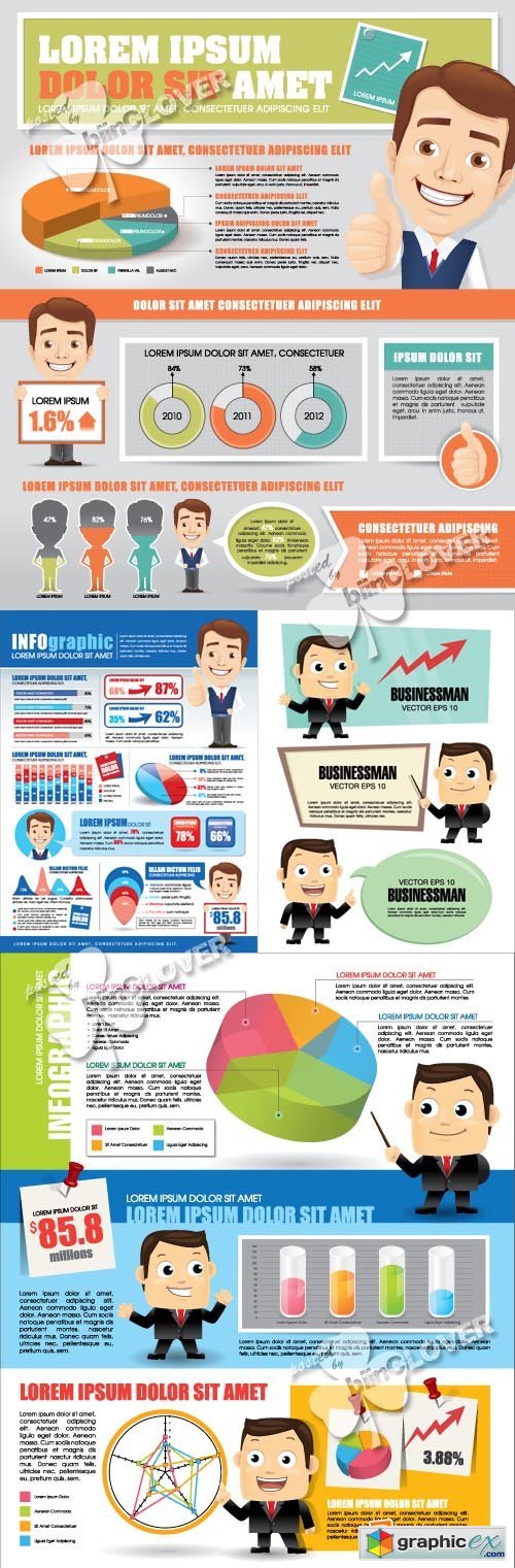 Vector Cartoon infographics design elements 0372