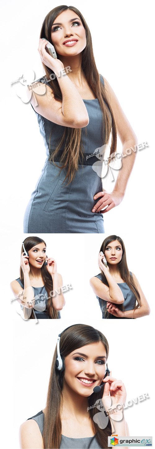 Woman with phone headset 0368