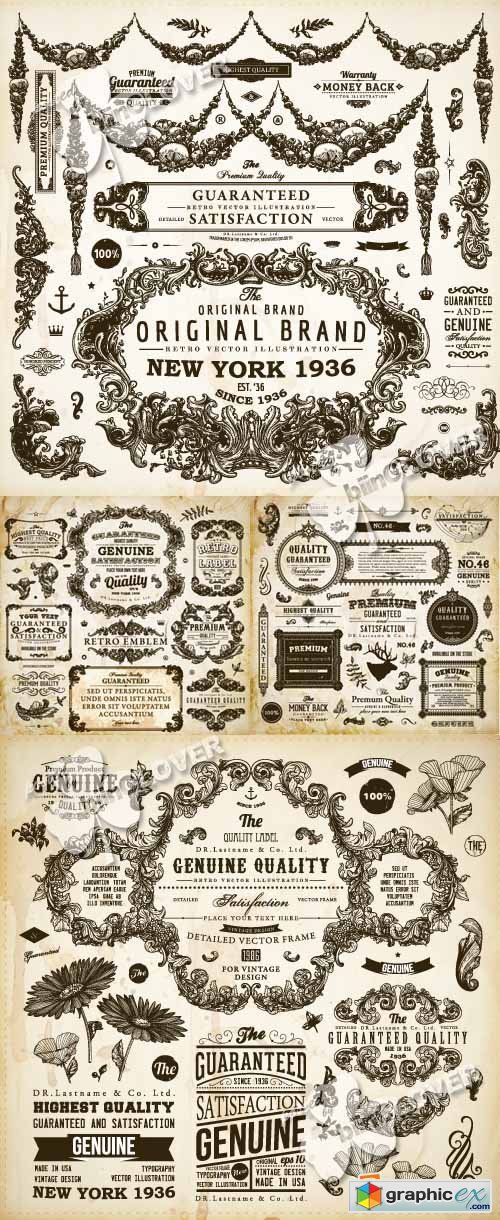 Vector Decorative and calligraphic design elements 0368