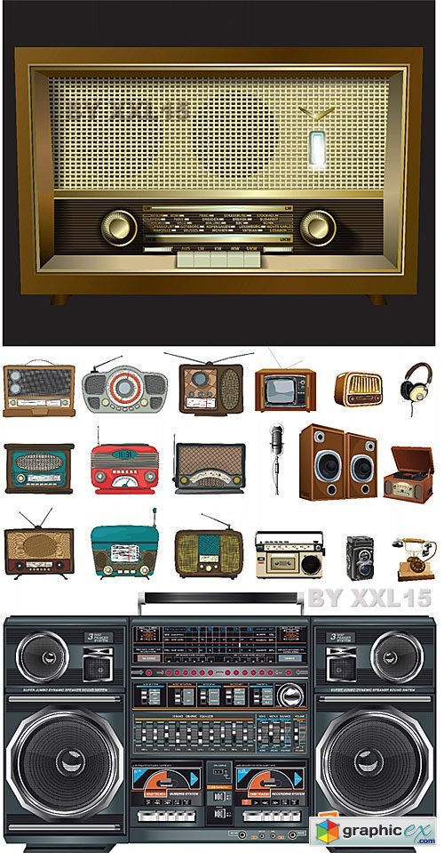 Vector Retro media equipment