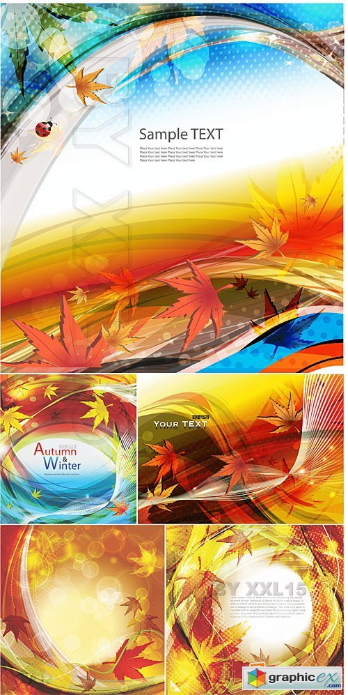 Vector Wavy autumn backgrounds