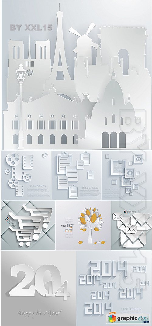 Vector 3D Paper graphics #2