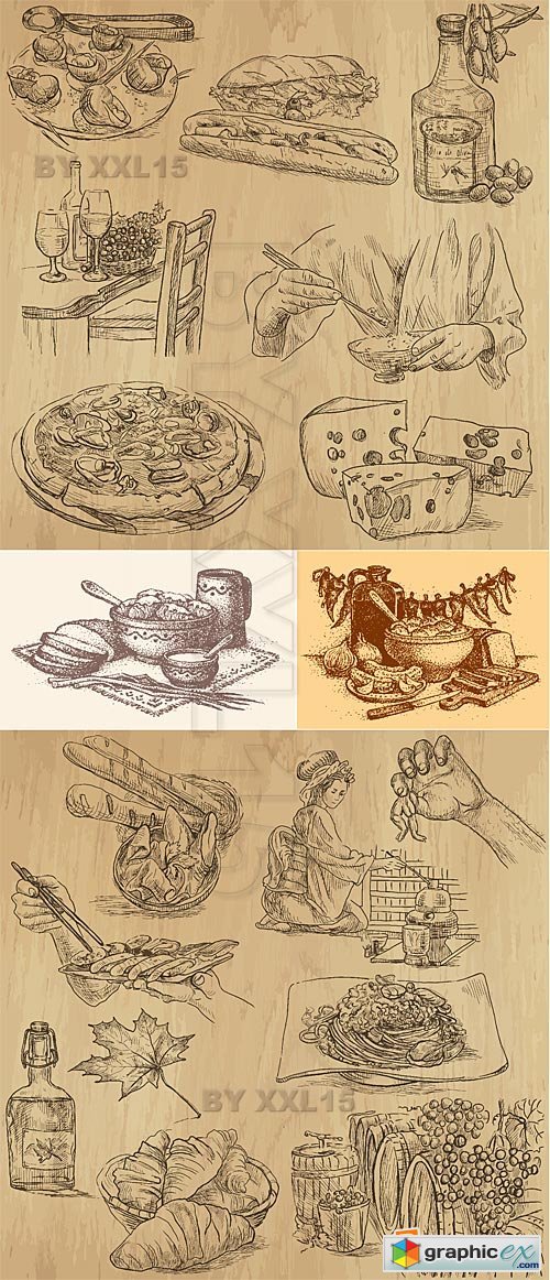 Vector National cuisine and food