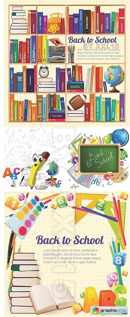 Vector Back to school - vector backgrounds