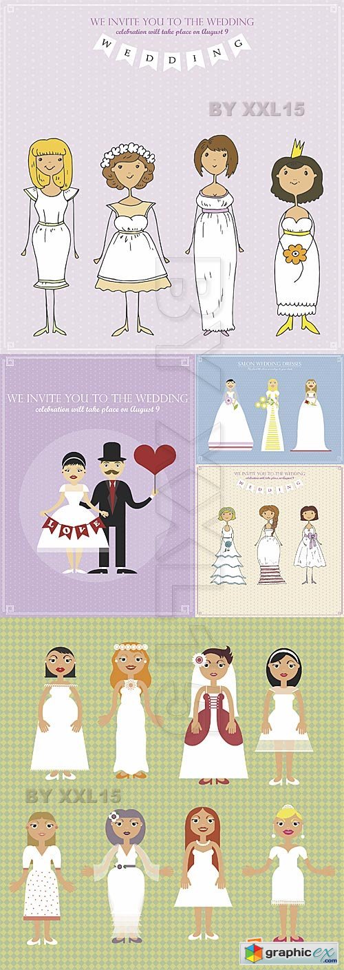 Vector Funny bride