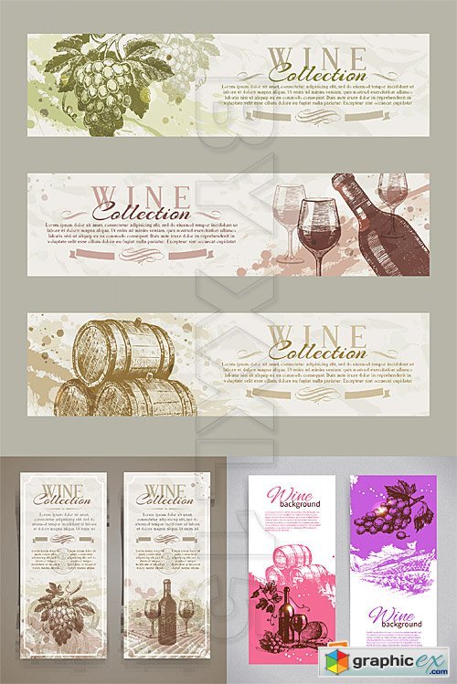Vector Wine vintage banners