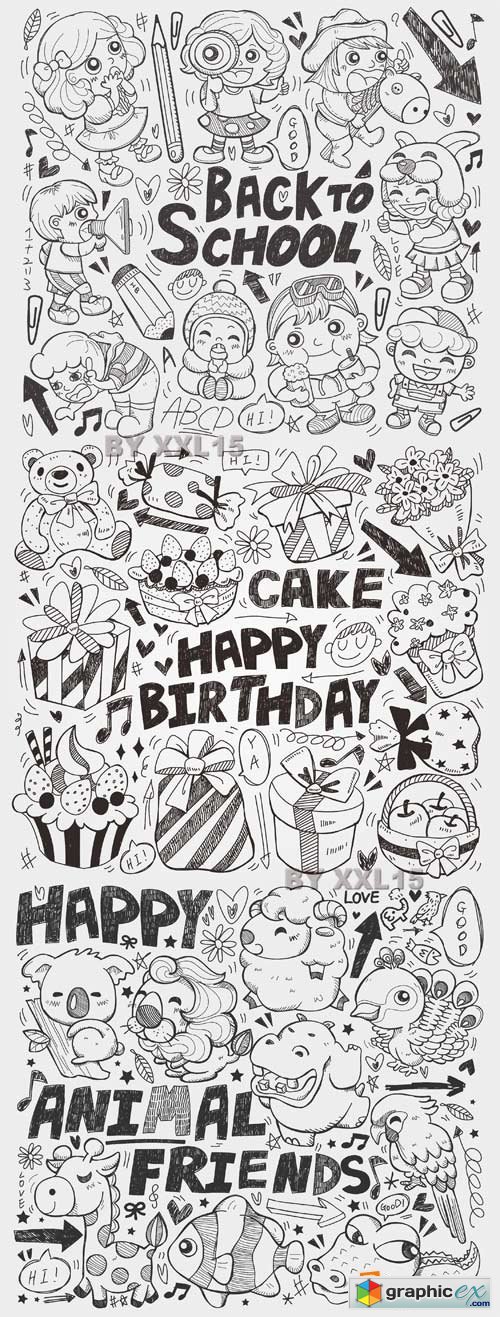 Vector Doodle icons and elements