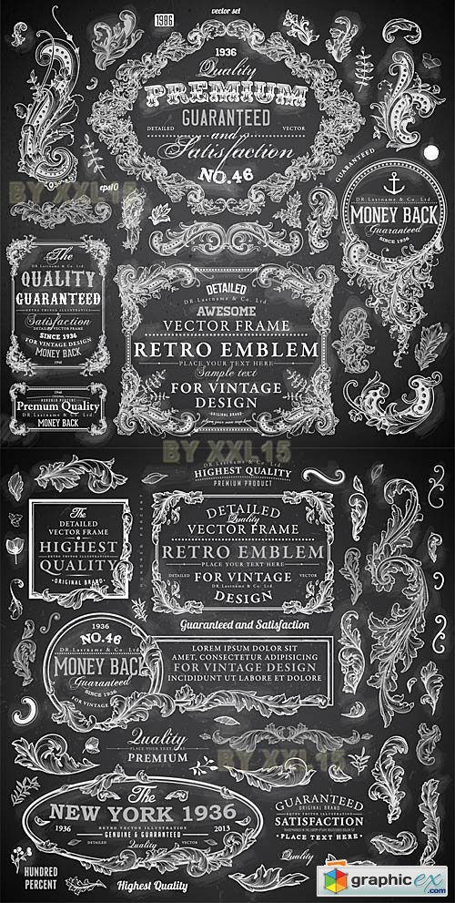 Vector Calligraphic design elements and page decorations 2