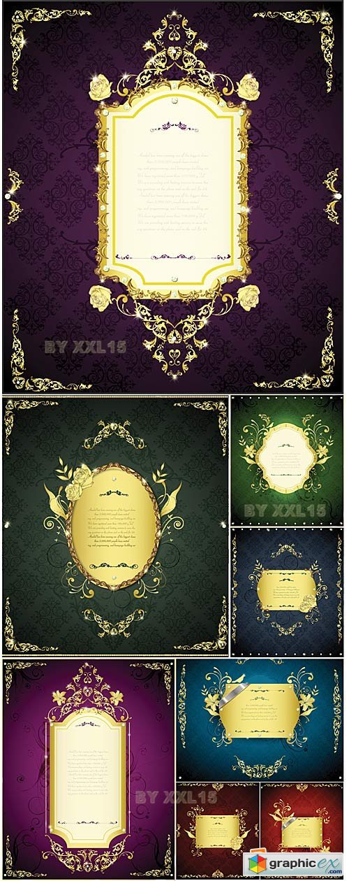 Vector Luxury vintage frames
