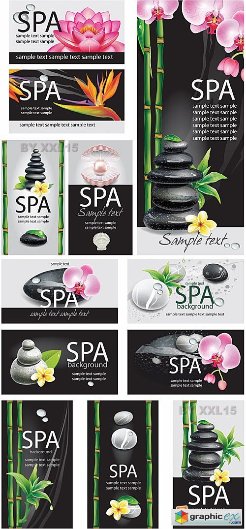 Vector Cards for SPA salon
