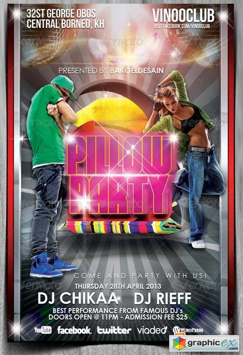 Pillow Party Flyer Template