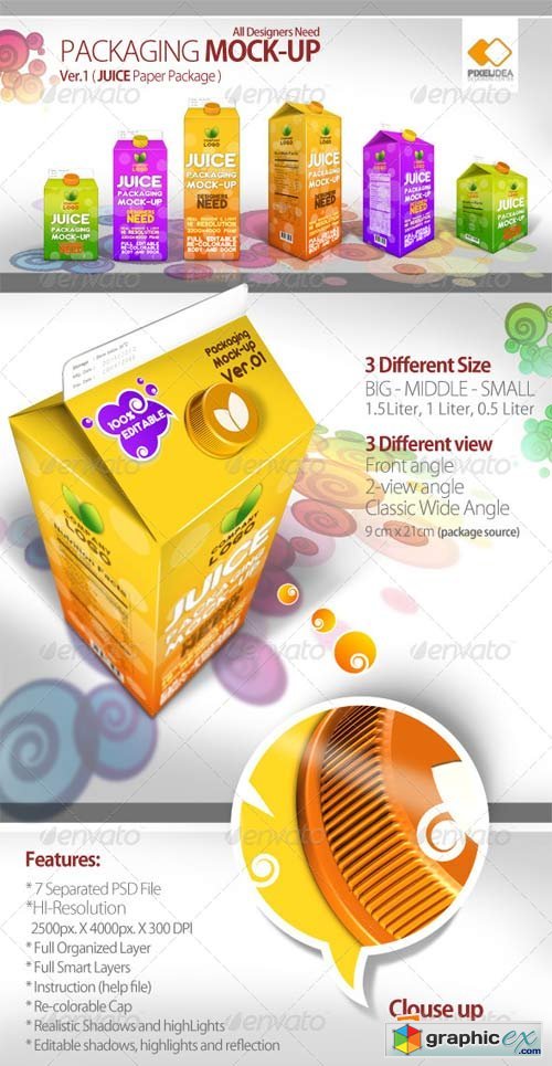 Packaging Mock-ups(Juice Paper Package) Ver.01