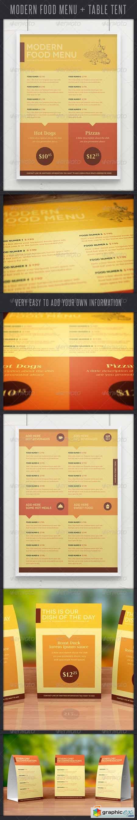 Modern Food Menu