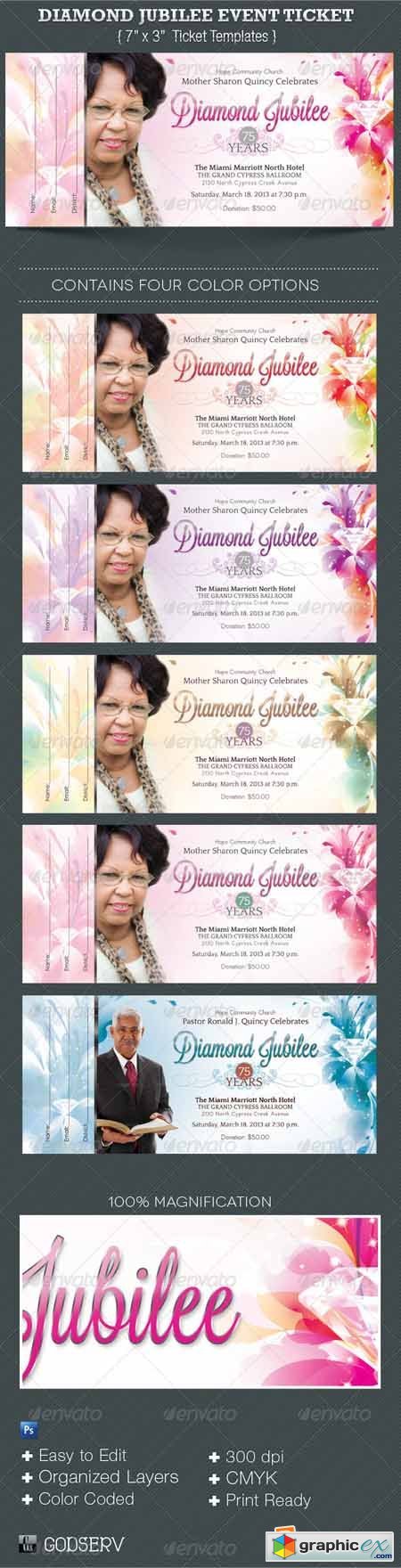 Diamond Jubilee Event Ticket Template