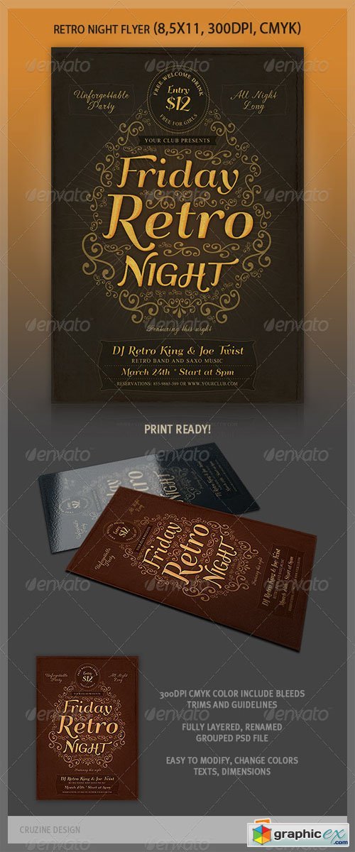 Typographic Retro Flyer Templates