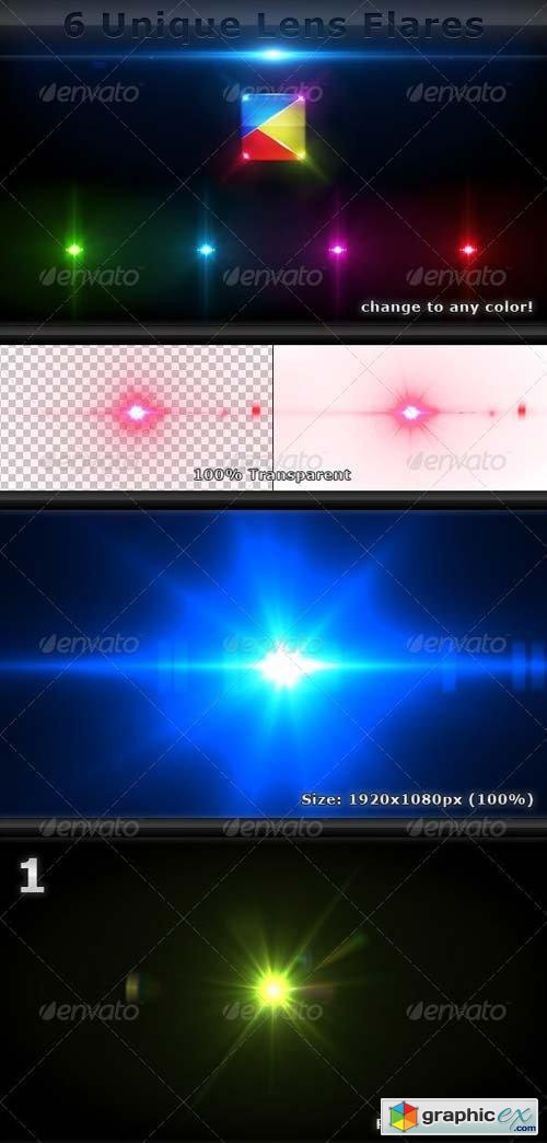 6 Unique Lens Flares - Light Effects -6-