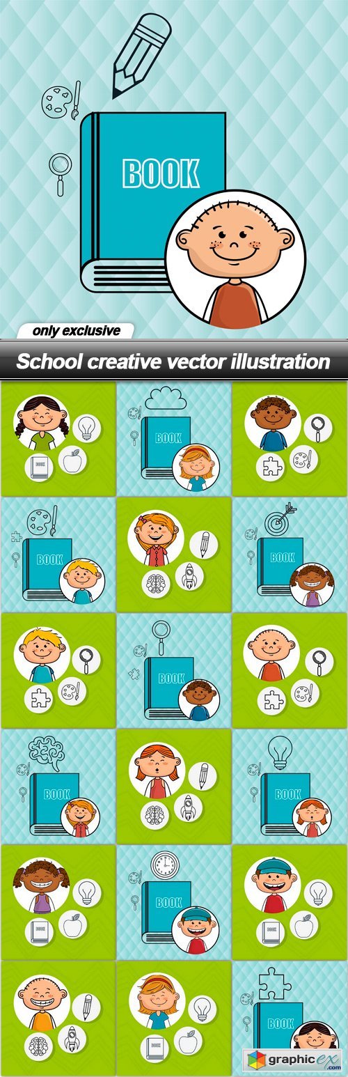 School creative vector illustration - 19 EPS