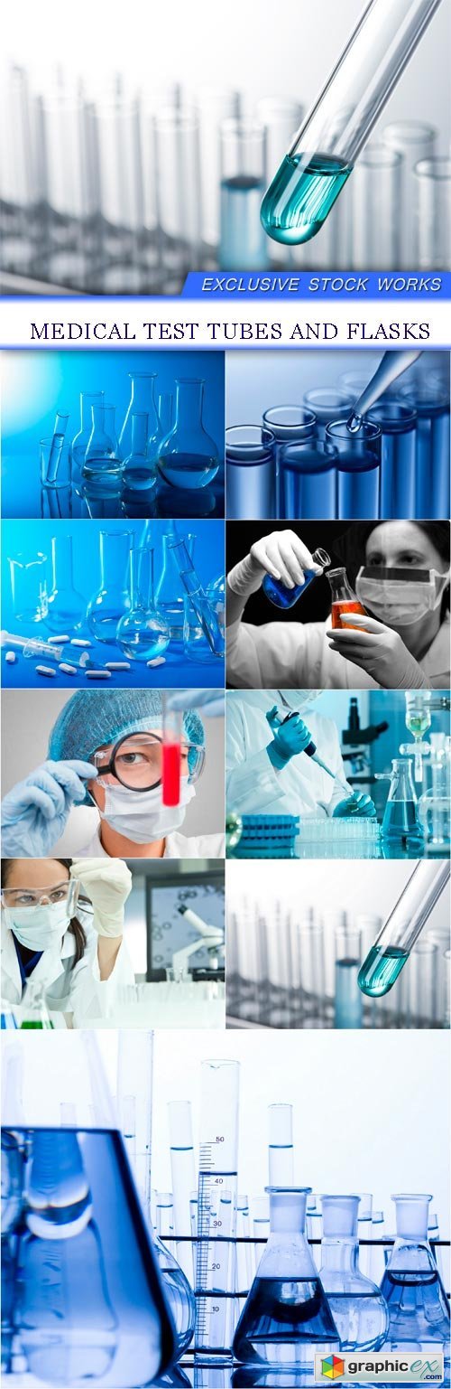 Medical test tubes and flasks 9X JPEG