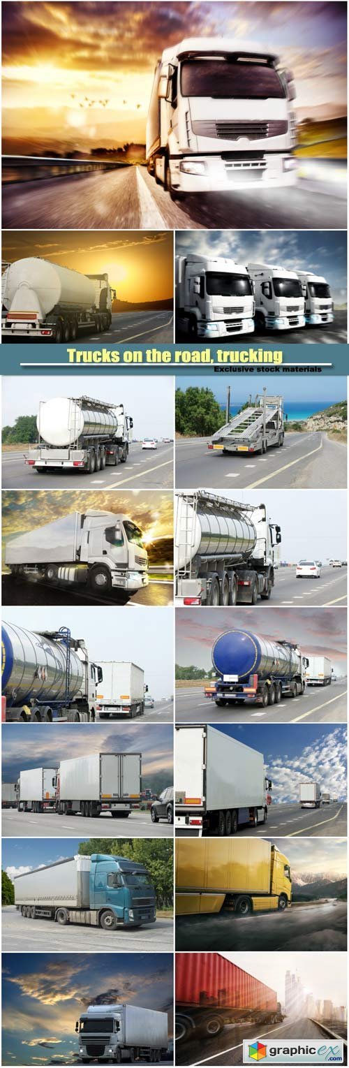 Trucks on the road, trucking