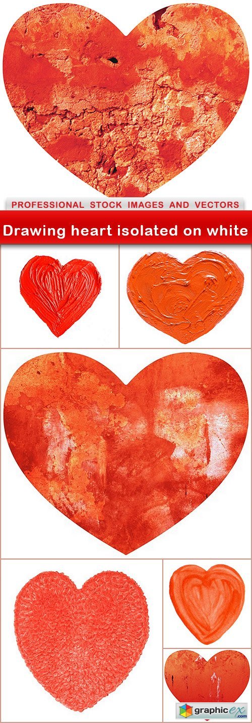Drawing heart isolated on white - 7 UHQ JPEG