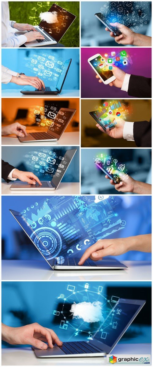 Phones and laptops modern technology 10X JPEG