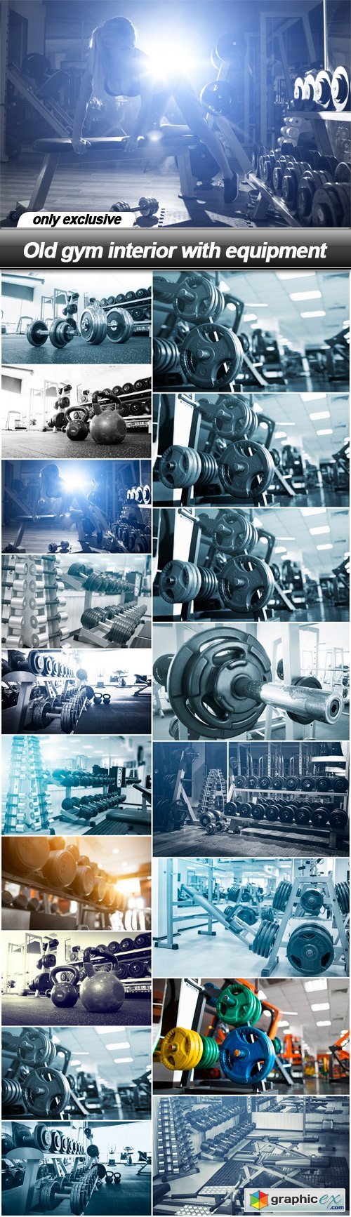 Old gym interior with equipment - 18 UHQ JPEG