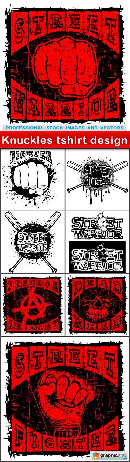 Knuckles tshirt design - 8 EPS