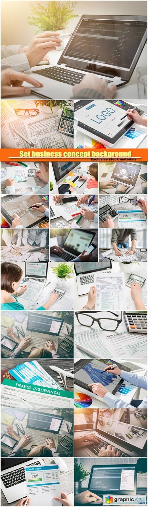 Set business concept background