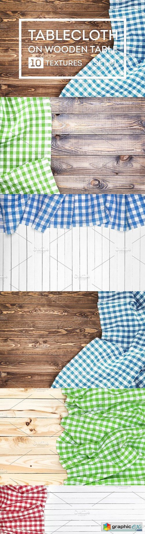 Tablecloth on wooden table