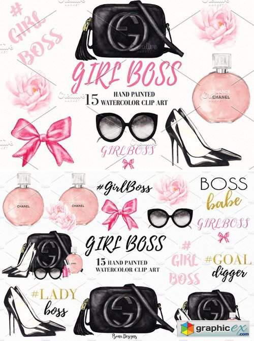 Fashion, Cosmetic, Girl Boss Clipart