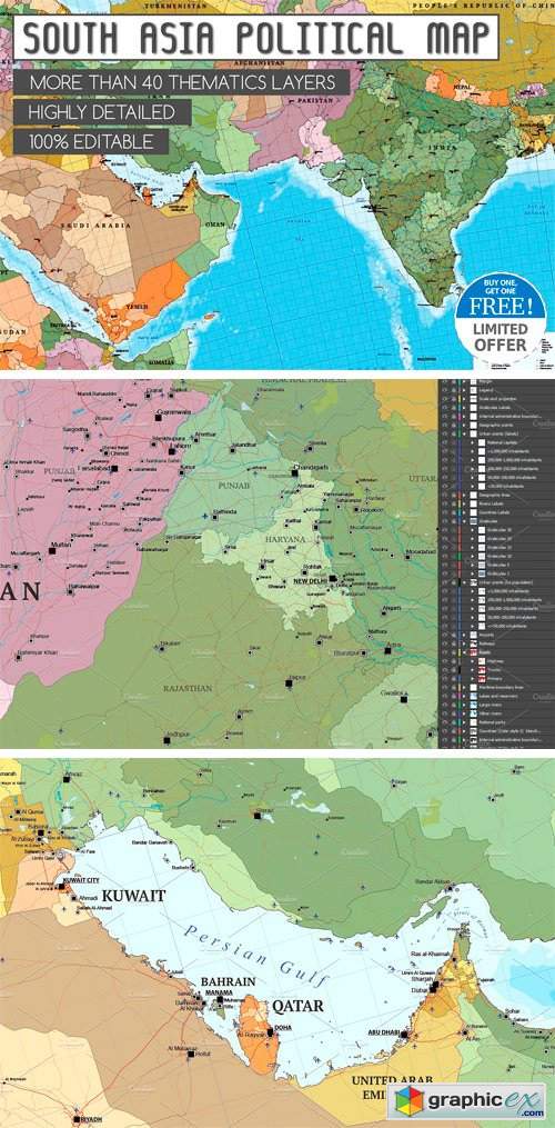 Map of South Asia and Near East