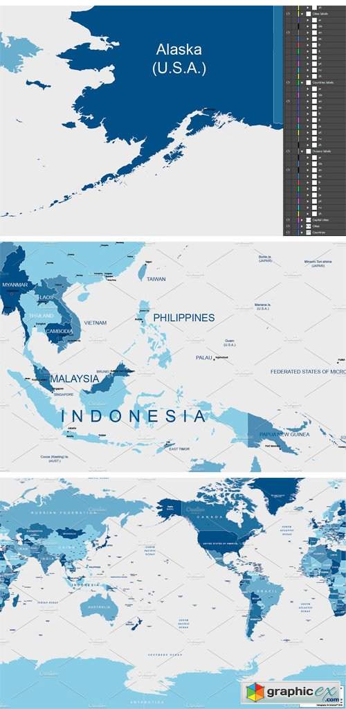 Pacific Centered World Map